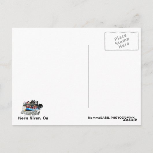 Kern River White Water Rafting Briefkaart! Briefkaart (Achterkant)