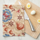 Kern van schaaldieren ontwerp theedoek (Quarter Fold)