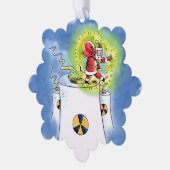 Kernbom op Kerstman sneeuwvlok papier ornament Kaart (Links)