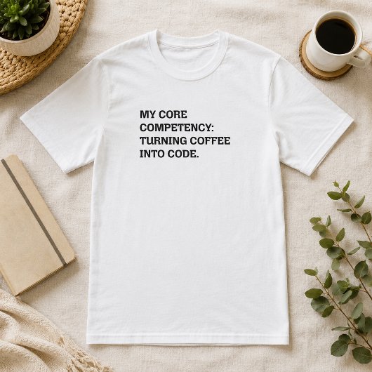 Kerncompetentie: koffie omzetten in code t-shirt