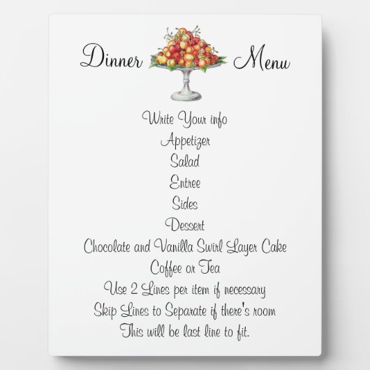 Kerndessert van het avondhuwelijk of het menu Gebe Fotoplaat (Voorkant)