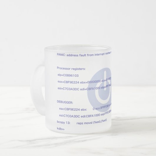 Kernel_Panic Matglas Koffiemok (Voorkant links)