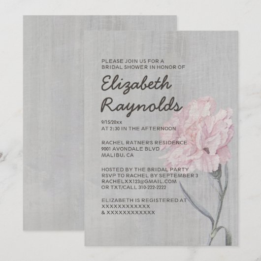 kernen Bridal Shower-uitnodigingen Kaart (Voorkant / Achterkant)