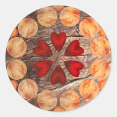 Kernen en cirkels van kaleidoscoop ronde sticker (Voorkant)