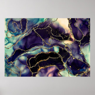 Kernen van doorschijnende tinten, die metallische  poster
