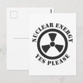Kernenergie, alstublieft, kernenergie Invitati Briefkaart (Voorkant / Achterkant)