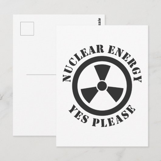 Kernenergie, alstublieft, kernenergie Invitati Briefkaart (Voorkant / Achterkant)