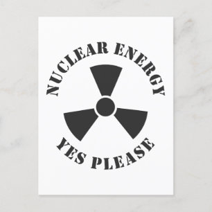 Kernenergie, alstublieft, kernenergie Invitati Briefkaart