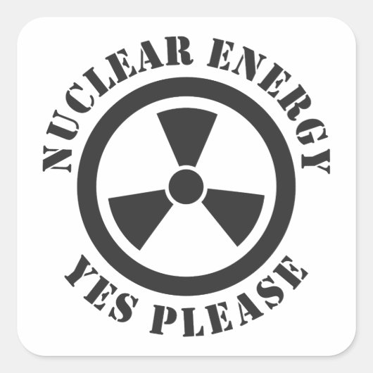 Kernenergie, alstublieft, kernenergie Invitati Vierkante Sticker (Voorkant)