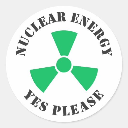 Kernenergie, alstublieft, kernenergie ronde sticker (Voorkant)