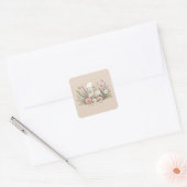 Kernenergie Bloeit Vierkante Sticker (Envelop)