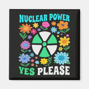 Kernenergie Ja Alsjeblieft Schone Energie Bloemen Magneet