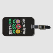 Kernenergie ja graag lachende bloemen bagagelabel (Voorkant (horizontaal))