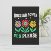 Kernenergie ja graag lachende bloemen kaart (Staand voorkant)