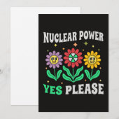 Kernenergie ja graag lachende bloemen kaart (Voorkant / Achterkant)