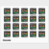 Kernenergie ja graag lachende bloemen vierkante sticker (Vel)