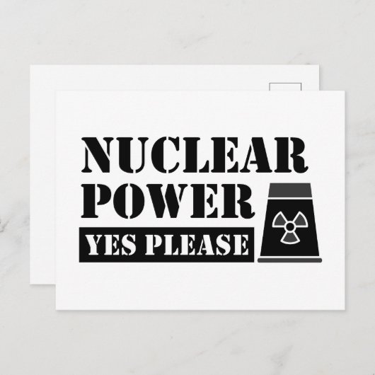 Kernenergie Ja Verklaring Briefkaart (Voorkant / Achterkant)