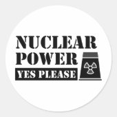Kernenergie Ja Verklaring Ronde Sticker (Voorkant)
