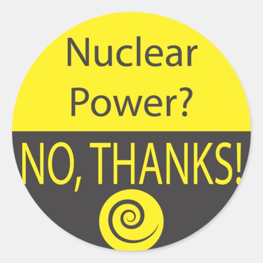 KERNENERGIE? NEE, BEDANKT! RONDE STICKER (Voorkant)