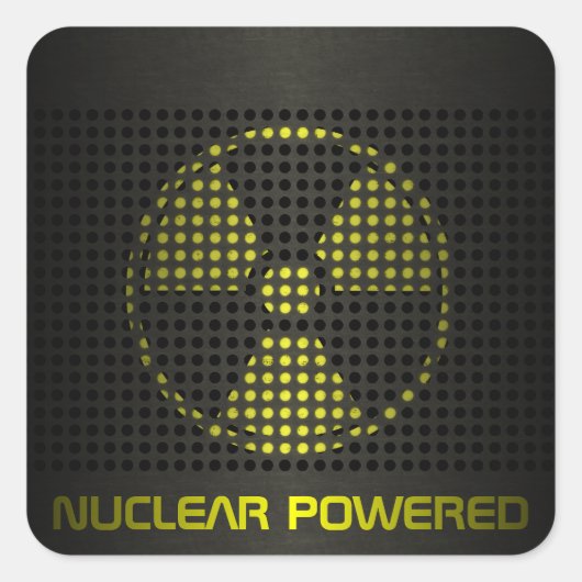 kernenergie vierkante sticker (Voorkant)