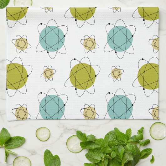 Kernenergie Zonnestelsel Midden-eeuwse moderne rui Theedoek (Gevouwen)