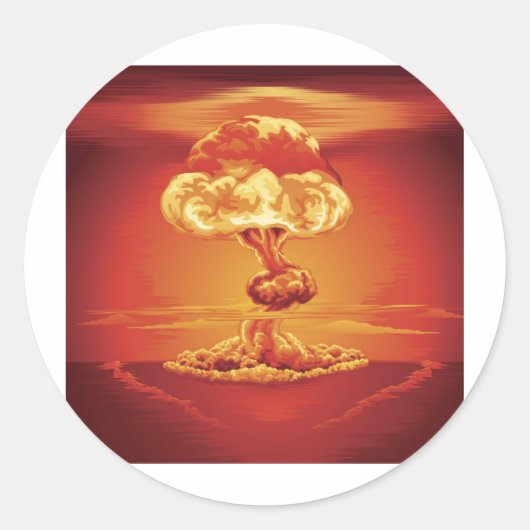 Kernexplosiepaddenstoel Ronde Sticker (Voorkant)