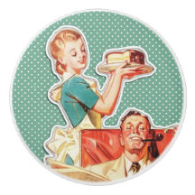 kernfamilie van 1950, retro-huisvrouw van 50