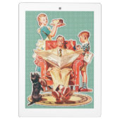  kernfamilie van 1950, retro-huisvrouw van 50 klembord (Achterkant)