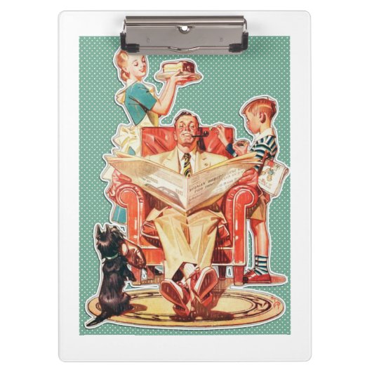  kernfamilie van 1950, retro-huisvrouw van 50 klembord (Voorkant)