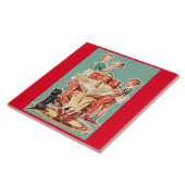  kernfamilie van 1950, retro-huisvrouw van 50 tegeltje (Zijkant)