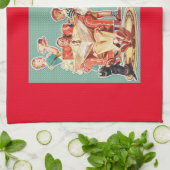 kernfamilie van 1950, retro-huisvrouw van 50 theedoek (Gevouwen)