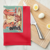 kernfamilie van 1950, retro-huisvrouw van 50 theedoek (Quarter Fold)