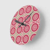 Kerngroei - magenta op rogge - naadloos patroon ronde klok (Hoek)