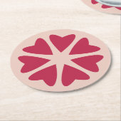 Kernhart - magenta red - afbeelding. ronde kartonnen onderzetter (Gebogen)