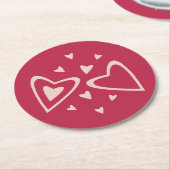 Kernhart - magenta red - afbeelding. ronde kartonnen onderzetter (Gebogen)