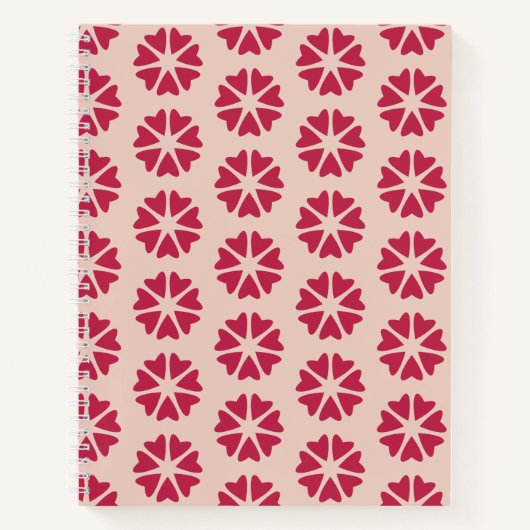 Kernhart - magenta rood - naadloos patroon. notitieboek (Voorkant)