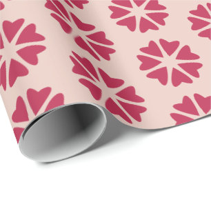 Kernhart - magenta rood - naadloos patroon. W Cadeaupapier