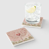 kernhout stenen onderzetter (Zijkant)