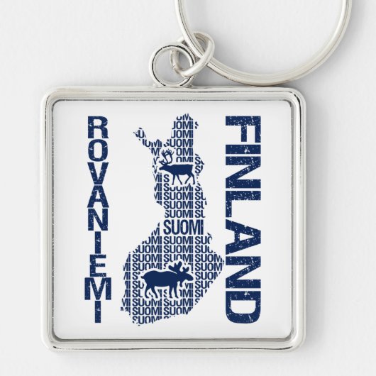 Kernketen FINLAND MAP - Rovaniemi Sleutelhanger (Voorkant)