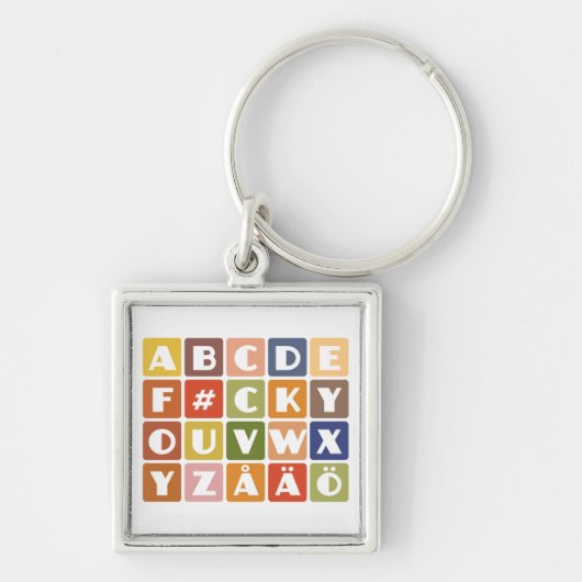 Kernketen Naughty Alphabets Sleutelhanger (Voorkant)