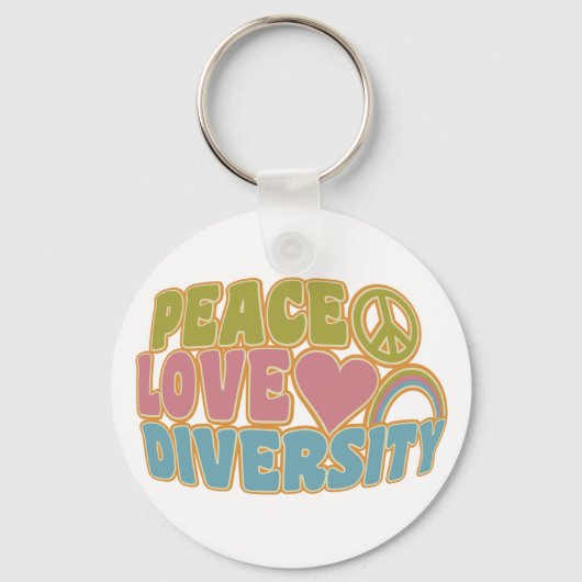 Kernketen PEACE LOVE DIVERSITEIT Sleutelhanger (Voorkant)