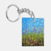 Kernketting met bloemen. sleutelhanger (Voorkant Links)