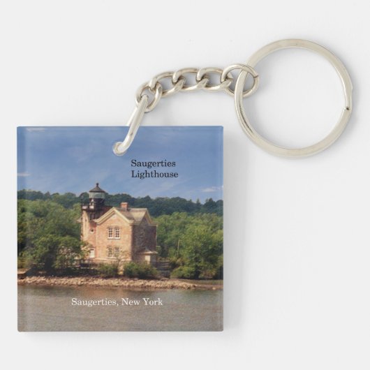 Kernketting van vuurtoren van Saugerties Sleutelhanger (Achterkant)