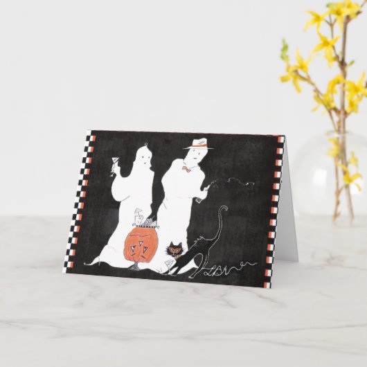 Kernkracht en Martinis Ghost Halloween Pilates Kaart (Gele Bloem)