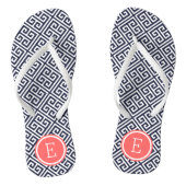 Kernmonogram van de marine en Coral Teenslippers (Voetbed)