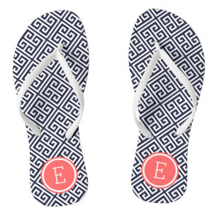 Kernmonogram van de marine en Coral Teenslippers