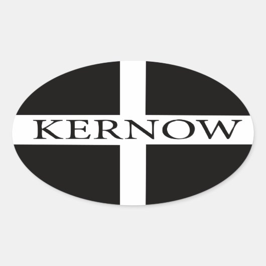 Kernow (Cornwall) vlag Ovale Sticker (Voorkant)