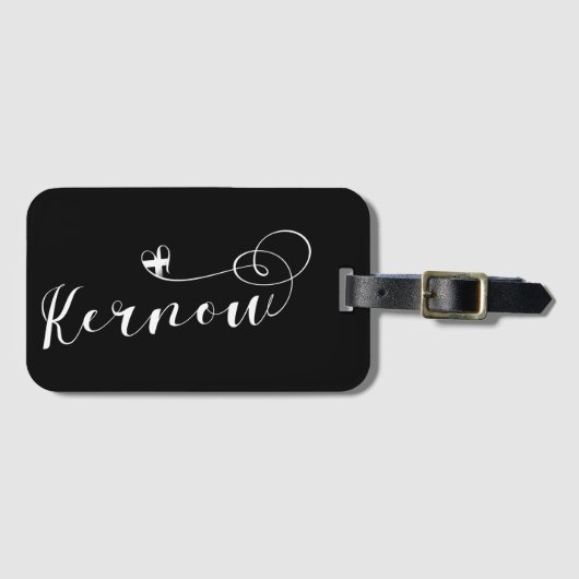 Kernow Flag in Heart, Cornish, Cornwall Bagagelabel (Voorkant (horizontaal))