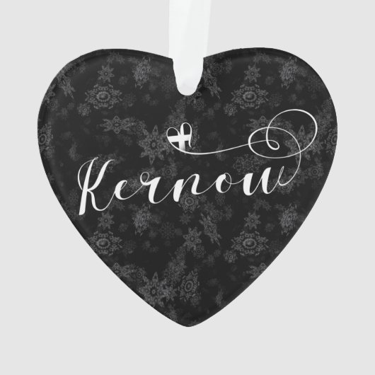 Kernow Flag in Heart, Cornish, Cornwall Ornament (achterkant)
