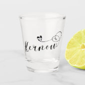 Kernow Flag in Heart, Cornish, Cornwall Shot Glas (Voorkant)